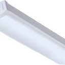 Lithonia Lighting 2 Foot LED Light Fixture, Low-Profile LED Wraparound Flush Mount Ceiling Light, 4000K Cool White, 120V, 24-Inch (FMLWL 24 840)