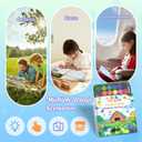 Finger Paint, Finger Painting for Toddlers, Hardcover Travel Finger Paint Kit Include 12 Colors Ink Pad Finger Painting Activity Book, Portable Sensory Activity Develops Creativity, Travel Busy Book for Kids