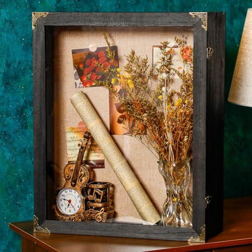 Cinnvoice 16x20 Inch Extra Deep Shadow Box Frame Depth 4.7in Shadow Boxes Display Cases with Cork Board Backing Rustic Burnt Wood Box for Flowers Bouquet Wedding Picture Photo and Keepsake(Black) Cinnvoice 16x20 Inch Extra Deep Shadow Box Frame Depth 4.7in Shadow Boxes Display Cases with Cork Board Backing Rustic Burnt Wood Box for Flowers Bouquet Wedding Picture Photo and Keepsake(Black)
