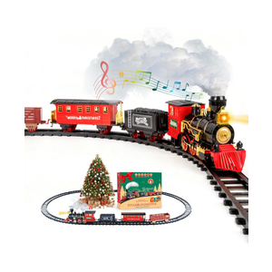 Christmas Train Sets for Around The Tree,Kids Train Set Steam Trains for Boys Girls,Sounds & Lights, for Kids 4 5 6 7 8 + Years Party Favors Party Decorations