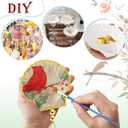 Gilprop 12 Pcs Cardinal Christmas Tree Ornaments Hanging 4''-5'' Clam Scallop Shells with 24 Pcs Red Cardinal Decoupage Paper and Ropes for DIY Xmas Tree Gifts Holiday Decor Home