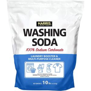 Harris Washing Soda, Sodium Carbonate, Laundry Booster and Multipurpose Cleaner, No Additives or Fragrances, 10lb