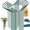 TCBWFY 10 Pack Garden Supports for Plants Metal 10" Wide x 24" High Interlock Half Round Garden Plant Support Ring Border Support Plant Support Ring Cage for Rose Flowers Vine Tomato