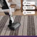 DEXI Hallway Runner Rug 3.3x6.7, Woven Braided Farmhouse Runner Carpet Indoor, Absorbent Thin Long Entryway Runners for Kitchen, Laundry Room, Patio Entrance, Striped Grey