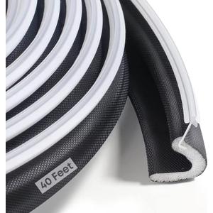 40 Feet Door Weather Stripping, Kerf Weather Stripping for Doors with Groove, Kerf Door Seal for Large Gap and Easy Installation(40, Black)