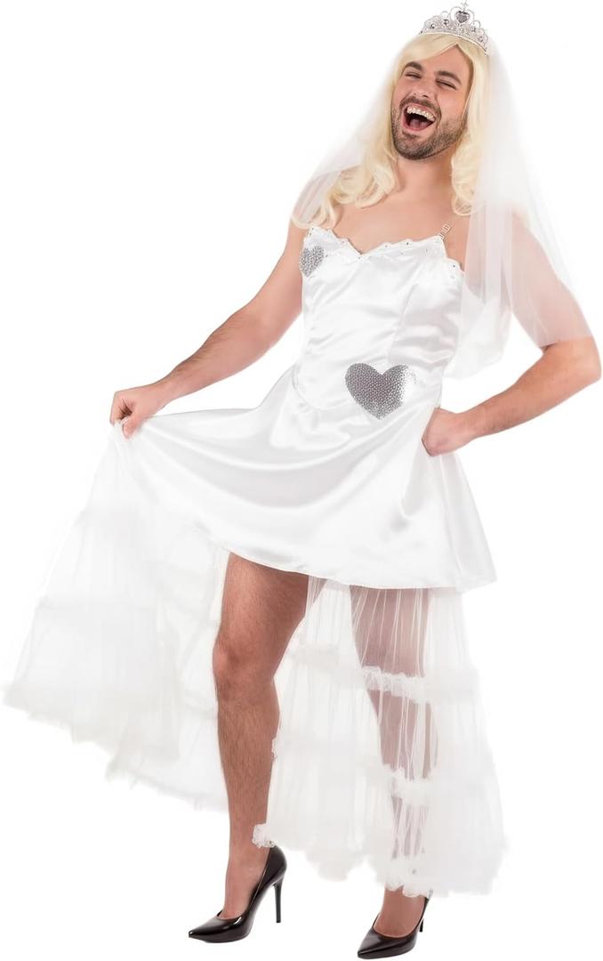 Fun Shack Bride Groom Costume - Adult Mens Wedding Dress, Funny Costume (Medium)