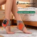 Ankle Massager for Pain Relief with Hot Compress Function, 3-Level Adjustable Heat & Vibration, Smart Timer, Touch Screen, Compact & Portable for All Ages (1pc)