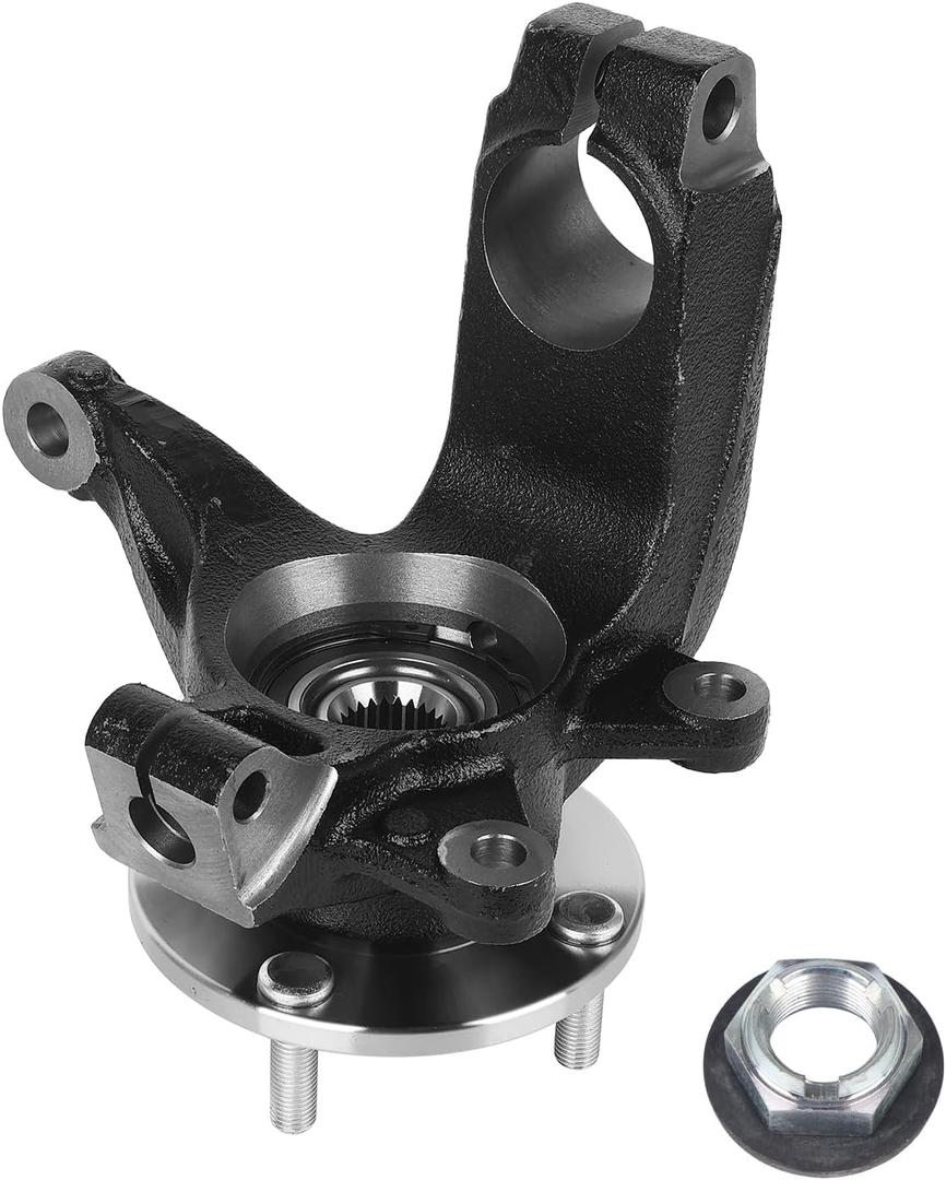 Autoround 698-407 Front Left Steering Knuckle & Wheel Bearing Hub Assembly Fit for Ford Focus 2006 2007 2008 2009 2010 2011, Replace# 698407 LK003, Driver Side