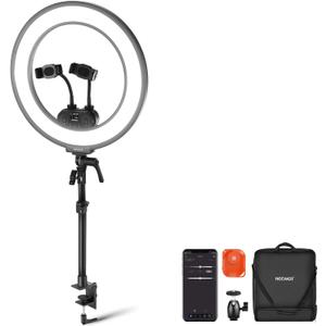 NEEWER RL45B 18" Edge Lit Desk Ring Light for Phone Camera Laptop LED Lighting Kit Phone Holder Desktop Stand Ball Head Mount Video Conference Webcam Recording Zoom Call Streaming Makeup Selfie