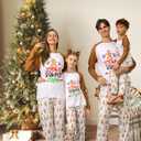 Rnxrbb 2025 Family Christmas Pajamas Pjs Set Matching Christmas Pajama Xmas Sleepwear for Couples Adult Women Men Kids (White, M)