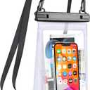 Large Waterproof Phone Pouch, Floating Dry Bag for iPhone 14 13 12 Pro Max Galaxy S22 S21 Large Capacity Waterproof Bag Sunscreen Glasses Storage Universal Dry Pouch for Swimming Rafting Boating (White, Extra Large Opening 5.9'')