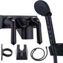 RV Shower Faucet with Hose & Handheld Showerhead, 4" Shower Set Replacement, Leak & Rust Resistant for RV Camper Motorhome Travel Trailer Indoor/Outdoor Use (Black)