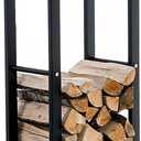 Outdoor Fireplace Log Rack, Metal Frame, Firewood Storage Holder, Perfect for Fireplace, Firepit, Tall Wrought Iron Wood Rack