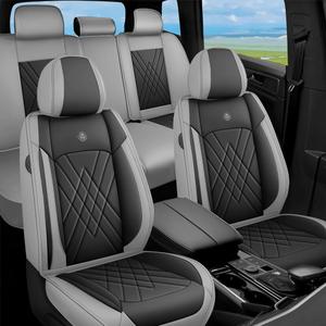 Seat Covers Fit for Toyota Corolla 2015-2026 Leather Car Seat Cover, Stylish Waterproof Breathable Easy to Install Airbag Compatibility, Auto Interior Accessories(5 Seat,Black Gray)