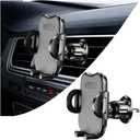 Mandark Car Phone Holder, Hands Free Vehicle Air Vent Cellphone Mount, Stable Automotive Smartphones Cradle Accessories with Metal Hook Clip, Universal for SUV, Sedan, Truck (Carbon Fiber)