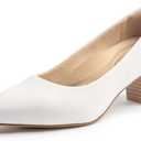 Heels for Women with Arch Support, Low Chunky Block Closed Toe Heels,Comfortable Pointed Toe Dress Office Slip on Pumps Shoes (9.5)