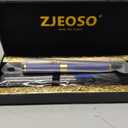 Personalized Pen | Fancy Writing Pen with Black Lacquer & Real Gold Plating | Executive Office Pen, Premium Gift Set for Men & Women | Nice Pens for Writing & Professional Use (Blue)