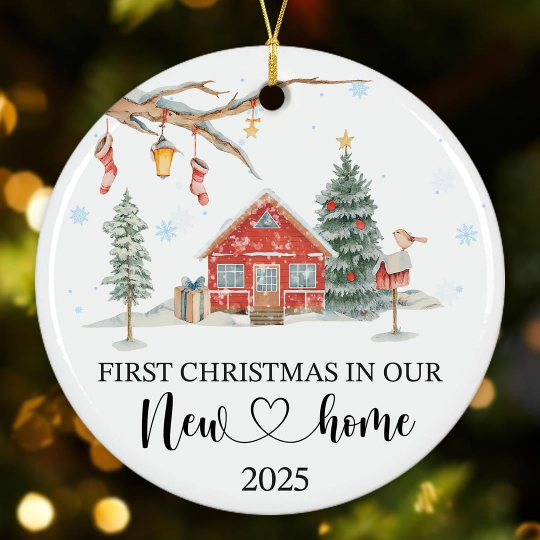 2 x NewEleven New Home Gifts - House Warming Gifts New Home for Newlywed, Married, Engaged Couple - Heartfelt Message, New Homes Ornament from Friend and Family - Christmas Ornament