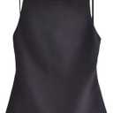 heyheyshine Women's Halter Summer Casual Y2K Crop Tee Backless Crop Cami Tops Strap Tie Up Camisole Sleeveless (Black,Small)