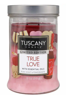 Tuscany Valentines Limited Edition True Love Jar Candle 18oz