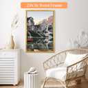 Wood 24x36 Poster Frame Gold, Ornate Natural 36x24in Picture Photo Frame, Modern Golden 24 x 36inch Gallery Wall Frame with HD Plexiglass, Horizontal Vertical Wall Mounting Display 1pcs