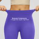 MCEDAR Compression Leggings No Front Seam for Women 25" with Pocket High Waisted Tummy Control Yoga Pants Periwinkle Purple-CS