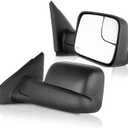 ECCPP Towing Mirrors Fit 02-08 For Dodge For Ram 1500 03-09 For Dodge For Ram 2500 3500 Pickup Truck Power Heated Tow Folding Side View Black Mirror Pair Set Right Passenger And Left Driver Side, 21.65 x 16.14 x 13.78 inches