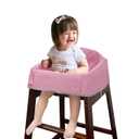 Dual-Belt Baby High Chair Cover, Upgrade Version, for Wooden or Restaurant High Chair, Sturdy and Robust Material, Waterproof Washable Stain and Slip Resistant, Pink