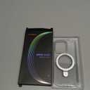 TORRAS Ultra Magnetic Ostand for iPhone 15 Pro Case [Fit for MagSafe] [Sturdy Stand & Ring Holder] Mil-Grade Shockproof Anti-Yellow Anti-Scratch Slim Protective Kickstand Case, Crystal Clear 6.1 inch