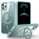 Rotatable Magnetic Ring Stand for iPhone 12/12 pro Case, Compatible with MagSafe, Military-Grade Shockproof, Anti-Scratch Matte Translucent Phone Case for iPhone 12/12 pro(Lake Blue)