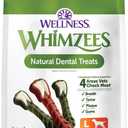 Whimzees Wellness Brushzees Natural Dog Dental Treat, VOHC Accepted Chews, Freshens Breath, Large Size, 12.7 oz Bag, 6 Count (EXP 05/15/26)