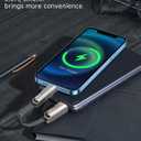 4-in-1 0.6FT Ultra Short USB C Cable Compatible with Lightning Cable [Fast Charging&Data Transfer] Flat Braided for iPhone iPad Charger Cord, Portable Multi Charger Cord Combo for Power Bank