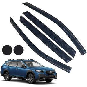 Rain Guards for Subaru Outback 2010-2014, Tape-on Side Window Deflectors, Window Visors for Subaru Cars - 4 Rain Guards & 2 Car Coasters