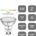 NUOVA GERMANY GU10 LED Light Bulbs Non-Dimmable, 2700K Soft White GU10 Bulb, 5W LED Bulbs with 100Flood Beam Lighting for Kitchen, Range Hood, Living Room, Bedroom, 6 Pack