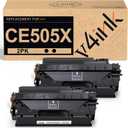 V4ink 2PK Compatible Toner Cartridge Replacement for HP 05X CE505X Toner Black Ink High Yield for use in HP P2055dn P2055 P2055D P2055X HP Pro 400 M401n M401dne M401dw MFP M425dn Printer