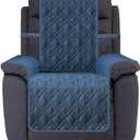 Ameritex Waterproof Nonslip Recliner Cover Stay in Place, Dog Chair Cover Furniture Protector, Ideal Recliner Slipcovers for Pets and Kids (Blue, 23")