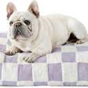 LE SURE Dog Beds Medium Size-Thick Shredded Chopped Foam Pet Bed as Gift for Indoor with Removable Cover, Cute Modern Fuzzy Plush & Anti Slip Bottom, Purple (30.0"L x 20.0"W x 4.0"Th)