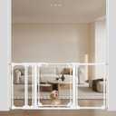 WAOWAO Clear Acrylic Baby Gate for Stairs Modern Design Acrylic Auto Close Pet Gate, 57.87-66.14" Wide Safety Baby Gate for Doorways,White Clear Dog Gates Indoor, Hallways,Kitchen