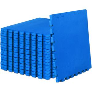 ProsourceFit Extra Thick Puzzle Exercise Mat 1", EVA Foam Interlocking Tiles for Protective, Cushioned Workout Flooring for Home and Gym Equipment, Blue 3-pack