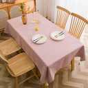 Coffee Table Cloth Pink, Table Cloth Rectangle Table Solid Color Polyester Cotton 87x52inch