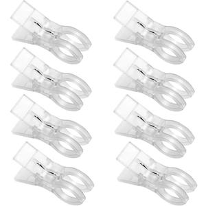 Clear White Beach Towel Clips Plastic Clothing Hanger Clamp Keep Your Towels from Blowing Away-Beach Chair or Pool Loungers on Your Cruise (4Pcs)