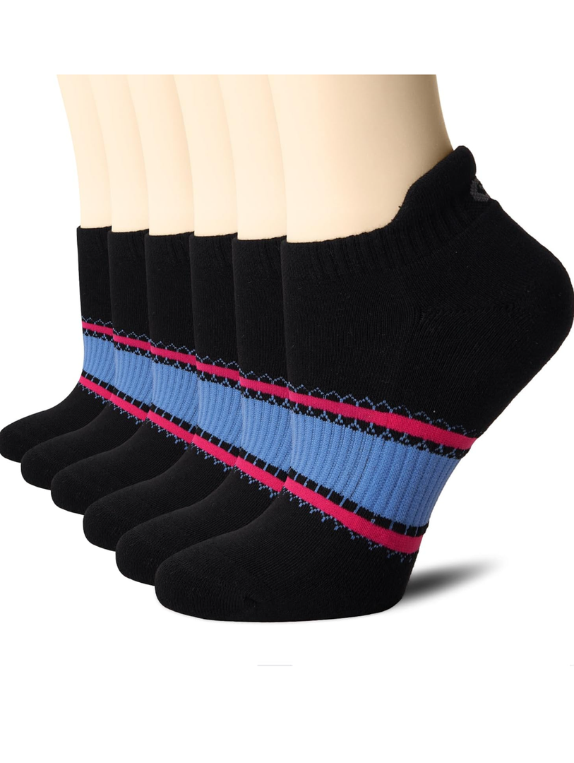 CS CELERSPORT 6 Pairs Ankle Athletic Running Socks Low Cut Sports Tab Socks for Men and Women, Small
