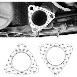 2PCS Exhaust Gasket,2" 3-Bolt Exhaust Flange Gasket,Multifunctional Manifold/Header/Muffler/Catalytic Converter Gaskets (2 inch)