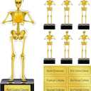 Thyle 6 Pcs Halloween Trophies Halloween Costume Contest Awards 5.9'' Best Costume Skeleton Trophies Acrylic Award Skeleton Trophy Award Funny Contest Skull Trophy for Halloweens Party Supplies