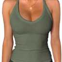 iGENJUN Workout Tops for Women Racerback Basic Tank Summer 2025 Camisole V Neck Slim Fit Ribbed Sleeveless L