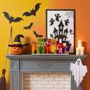 2 x Fall Halloween Office Decor Wooden Table Desk Sign Decorations Reversible Double Side Halloween and Autumn Tabletop Sign Fall Thanksgiving Centerpiece Farmhouse Decor for Home Office Party Desk (Turkey)