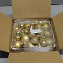 Soulchen 38 Pcs Christmas Ball Clusters Ornament on Wired Picks Shatterproof Xmas Ball Picks Cable Tie DIY Craft Chenille Stems for Xmas Tree Vase Holiday Party Decor(Gold)