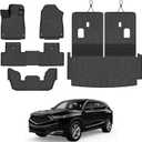 Floor Mats Set for Acura MDX 2022-2026 | All Weather Protection TPE Custom Fit Cargo Mats with Backrest Mats, 1st 2nd 3rd Row Black Car Mats for Acura MDX Accessories