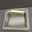 Cocktail Napkin Holder,Gold Square Napkin Holder Fit for 5x5 Cocktail-Sized Napkins,Glass Napkin Holders for Kitchen Counter Table Party Bar Decor