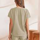 Ekouaer Lounge Sets for Women Textured 2 Piece Shorts Set Cozy Summer Outfits Casual Loungewear Short Sleeve Sweatsuits (XXL)